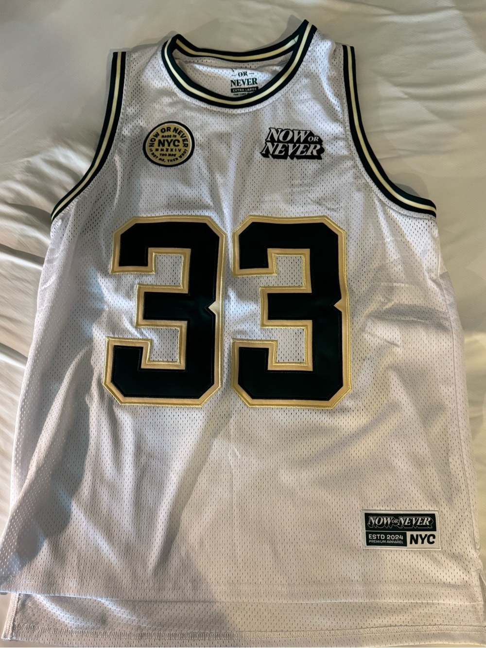 Now or Never NYC #33 Basketball Jersey XL Limited Edition Sadik Hadzovic